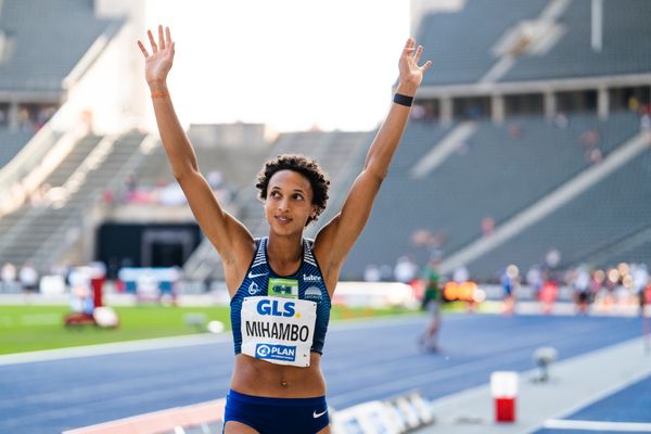 Malaika Mihambo (LG Kurpfalz) waehrend der deutschen Leichtathletik-Meisterschaften im Olympiastadion am 26.06.2022 in Berlin